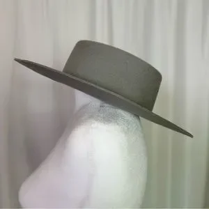 GIGI PIP Gray Wide-Brim dahlia grey boat hat GIGI PIP | Accessories | Gigi Pip Dahlia Boater Wool Felt  main image 3